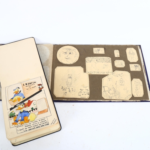 413 - Album containing cartoon drawings and sketches, circa 1900