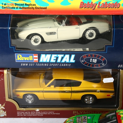 451 - 3 diecast metal car models, all 118 scale, including BMW 507 Touring Sport Cabriolet