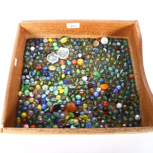 477 - A tray of Vintage marbles