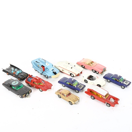 480 - A box of Corgi and Dinky vehicles, including Green Lantern and Batman and are all based on comic boo... 