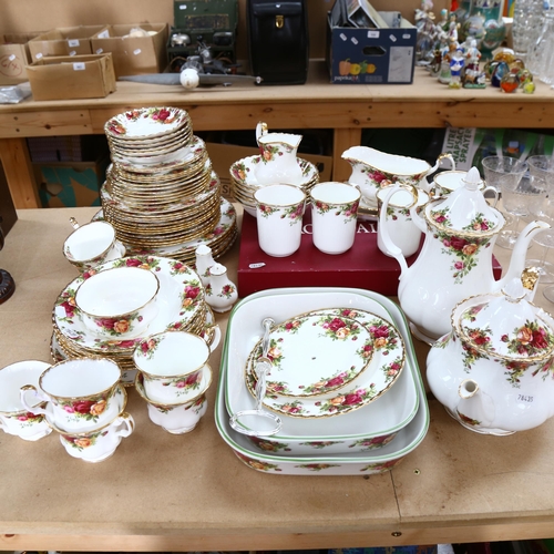 508 - A part-service of Royal Albert Old Country Roses tea and dinnerware, to include teapot, coffee pot, ... 