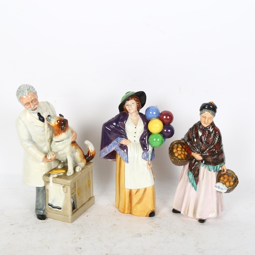 761 - 3 Royal Doulton china figures, including The Balloon Lady, The Orange Lady, Thanks Doc!