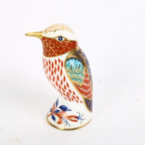 790 - A Royal Crown Derby hummingbird with a silver stopper, height 10cm