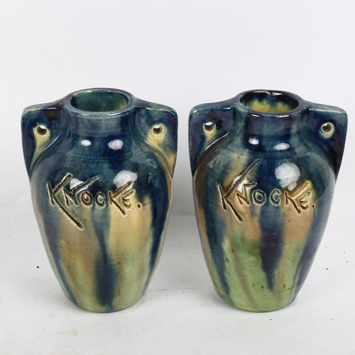 792 - A pair of Knocke Studio pottery vases, height 13cm