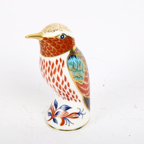 795 - A Royal Doulton Crown Derby hummingbird with a silver stopper, height 10cm