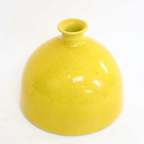 801 - A Chinese yellow glaze porcelain inkwell bottle, 6 character mark on base, height 10cm