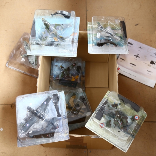 549 - A collection of model boxed aeroplanes, to include Sea Harrier, Dassault Mirage 2000C, Fairey Gannet... 