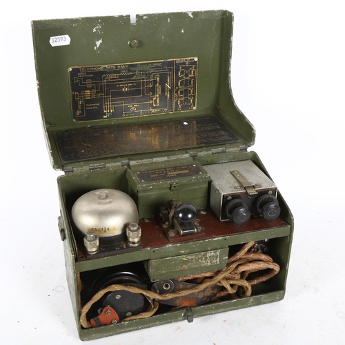 561 - P T & EW LTD - a military telephone set, D.MK.V, serial no. 36842, 1940, width 25cm