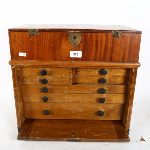 575 - An early 20th century engineer's tool chest, by Moore & Wright, width 43cm