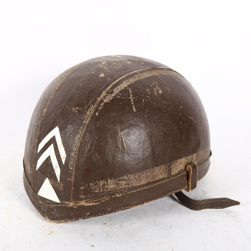 577 - A Vintage motorcycle helmet, with label for Bayaro, with original lining