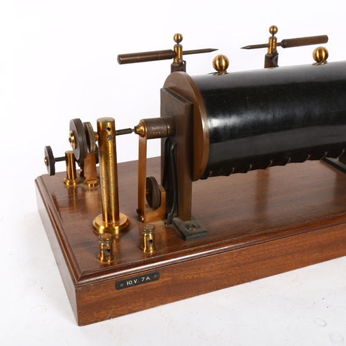 578 - A Vintage induction coil spark machine, on stand, width 44cm