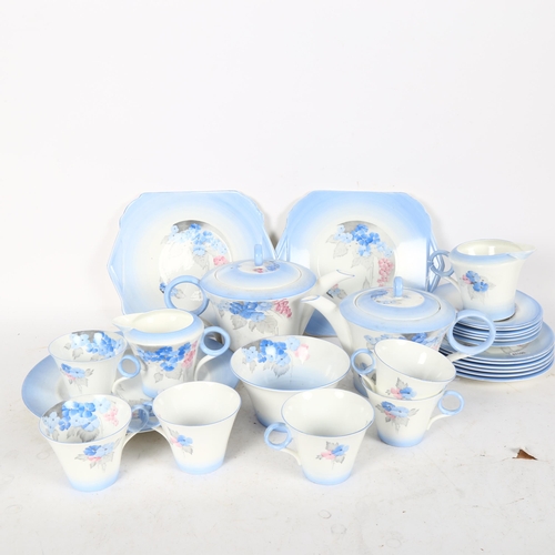 616 - WITHDRAWN - A Shelley Phlox pattern tea service, comprising 6 cups, saucers and side plates, 2 sandw... 