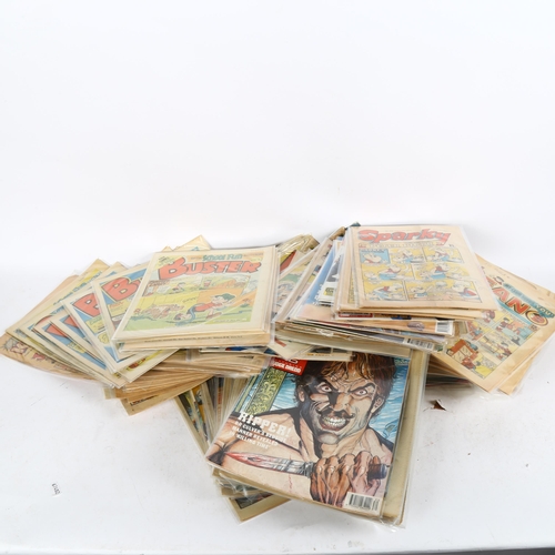 624 - A box of Vintage comics, dating from 1960s to the 1990s, comics titles include Beano, Dandy, Eagle B... 