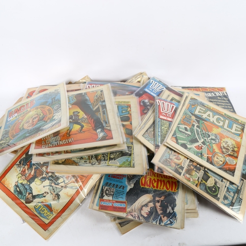 624 - A box of Vintage comics, dating from 1960s to the 1990s, comics titles include Beano, Dandy, Eagle B... 