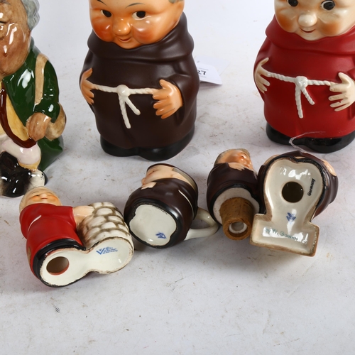 627 - Goebel Friar and Cardinal Tuck ceramics, including cruets, jugs etc, largest height 15cm