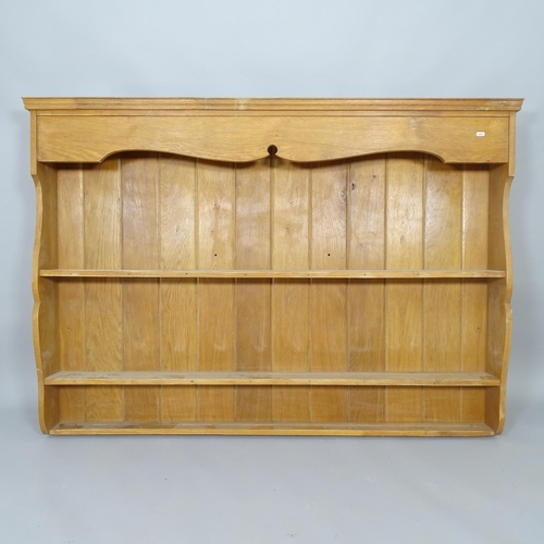 2508 - A light oak hanging shelving unit, 156cm x 106cm x 19cm