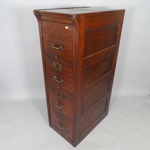 2521 - An early 20th century mahogany 4-drawer filing cabinet, 45cm x 135cm x 72cm