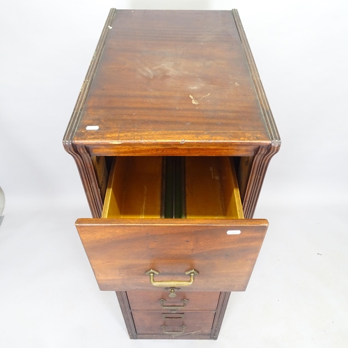 2521 - An early 20th century mahogany 4-drawer filing cabinet, 45cm x 135cm x 72cm