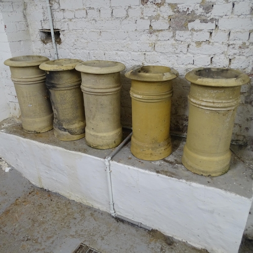 2742 - 5 Doulton Lambeth chimney pots, all 35cm x 64cm