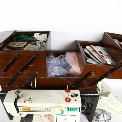 869 - An Art Deco cantilever sewing box, and Toyota sewing machine (2)