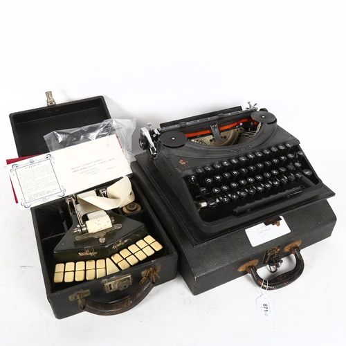 871 - A Brother Deluxe 850TR typewriter, serial no. SN64839699, and a Stena Grand Jean 290 typewriter