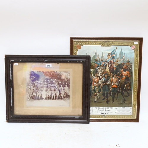 879 - An early 20th century Indian Regiment photograph, William Graves chromolithograph, and First World W... 