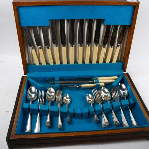 1012 - ERNEST C COCKBILL - a part-canteen of silver plated cutlery for 6 people, including carving set, tea... 