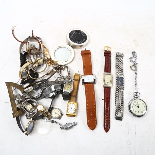 1049 - A group of various wristwatches, pocket watch etc (all quartz)