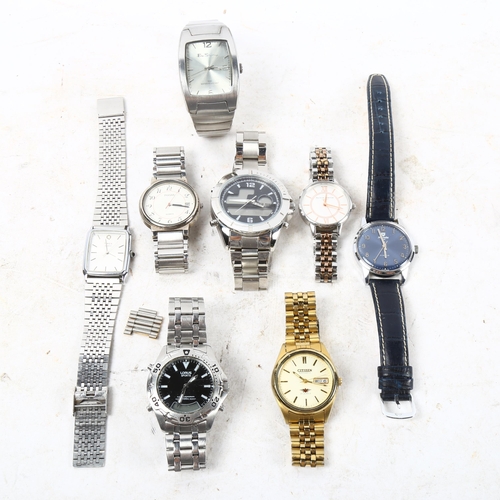 1054 - 8 various gent's wristwatches, including Citizen, Ben Sherman etc