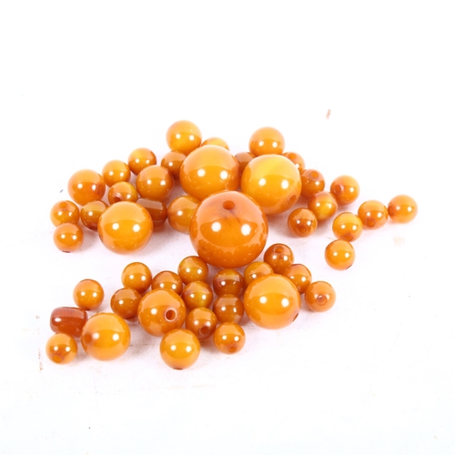 1076 - An amber bead necklace, unmounted, 29g