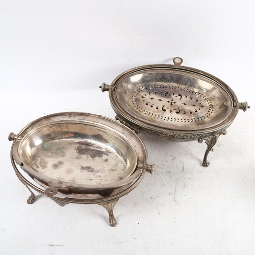 1090 - 2 silver plated rollover bacon dishes