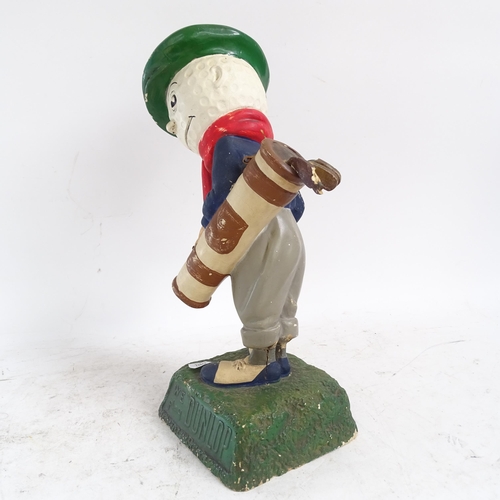 587 - A Vintage Dunlop advertising golfing figure, height 38cm, a Dartmouth pottery golfing tankard, a lim... 