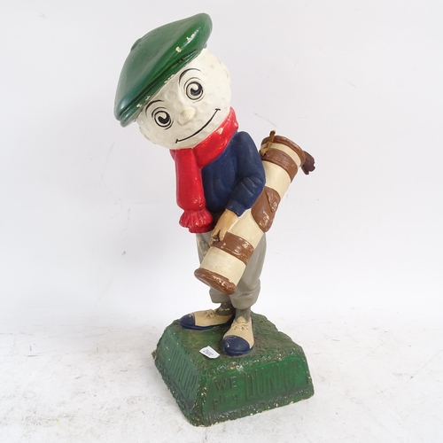 587 - A Vintage Dunlop advertising golfing figure, height 38cm, a Dartmouth pottery golfing tankard, a lim... 