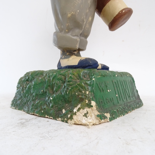 587 - A Vintage Dunlop advertising golfing figure, height 38cm, a Dartmouth pottery golfing tankard, a lim... 