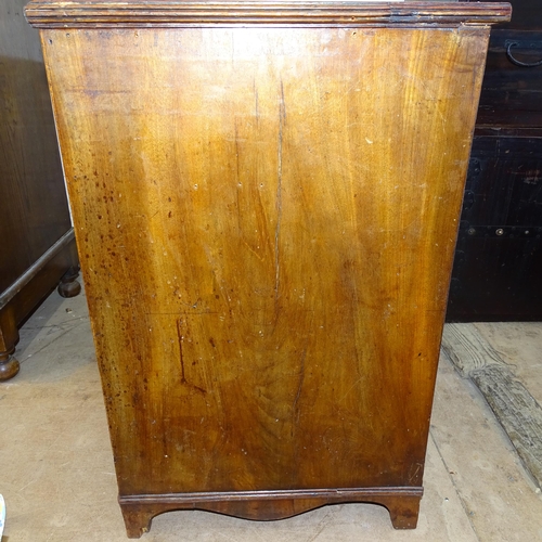 2176 - A 19th century Mahogany chest of 4 long drawers, 68cm x 73cm x 47cm