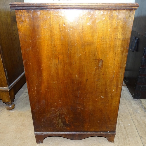 2176 - A 19th century Mahogany chest of 4 long drawers, 68cm x 73cm x 47cm