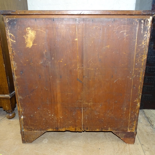 2176 - A 19th century Mahogany chest of 4 long drawers, 68cm x 73cm x 47cm