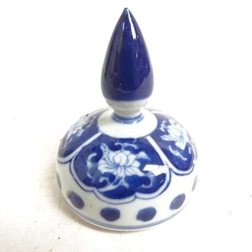 215 - A Chinese blue and white baluster jar and cover, height 34cm