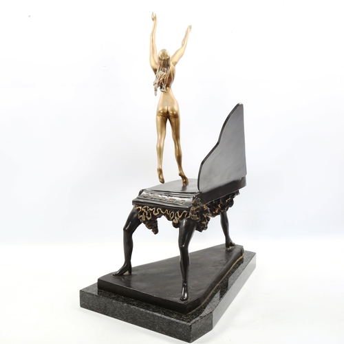 1053 - SALVADOR DALI (1904 - 1989) - Surrealist Piano, bronze sculpture circa 2010, artist's proof no. 14/3... 