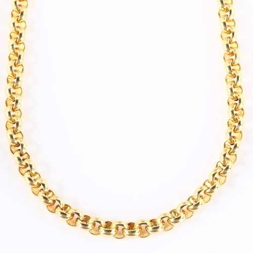 124 - UNOAERRE - an Italian 18ct gold hollow belcher link chain necklace, length 46cm, 36.8g