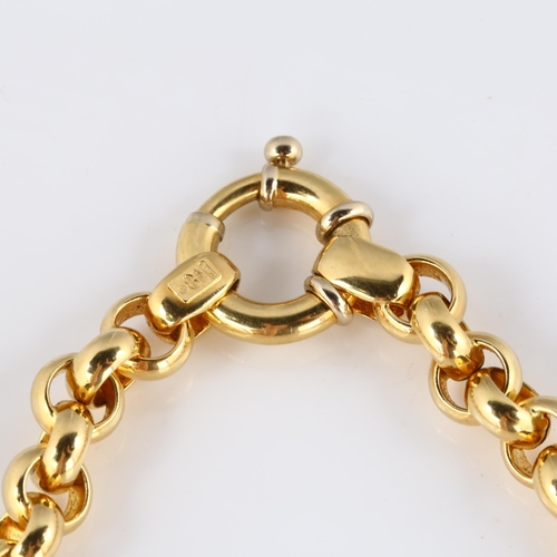 124 - UNOAERRE - an Italian 18ct gold hollow belcher link chain necklace, length 46cm, 36.8g