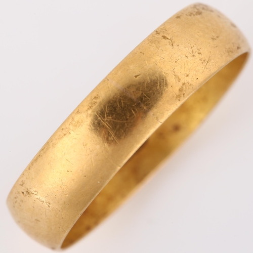 137 - A 19th century 22ct gold wedding band ring, maker's marks HA, hallmarks Birmingham 1897, band width ... 