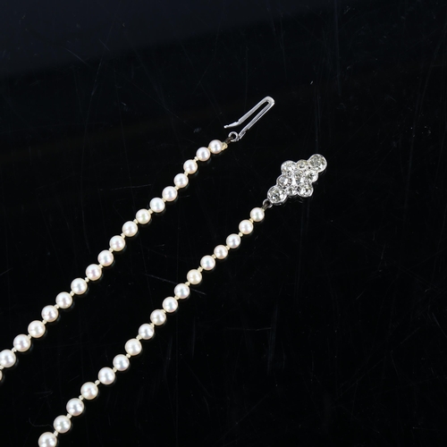 150 - A single-strand cultured pearl necklace, the 93 graduated cultured pearls measuring 3.3mm to 8.3mm, ... 