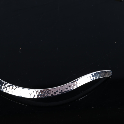 214 - NIELS ERIK FROM - a Danish sterling silver modernist neck torque, hand planished decoration, interna... 