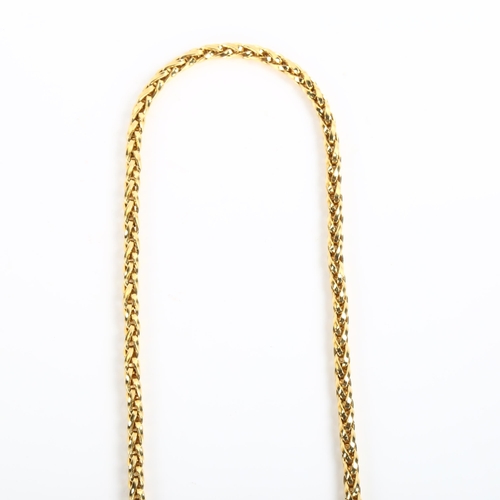 221 - A very heavy 18ct gold rope twist chain necklace, possibly Swiss, length 64cm, 162g