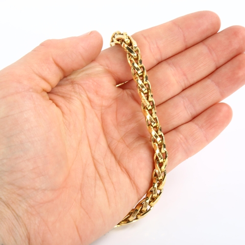 221 - A very heavy 18ct gold rope twist chain necklace, possibly Swiss, length 64cm, 162g