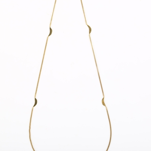 241 - A Chinese 9ct gold jade panel necklace, on 9ct fine flat curb link chain, panel length 16.5mm, neckl... 