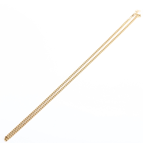 292 - A 9ct gold flat curb link chain necklace, length 48cm, 8.7g