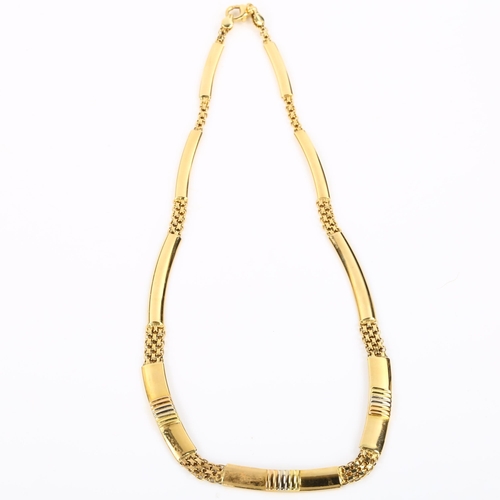 294 - A modern 18ct gold collar necklace, hallmarks London 1999, necklace length 40cm, 18.3g