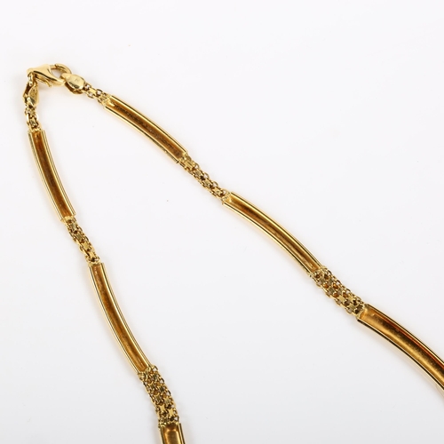 294 - A modern 18ct gold collar necklace, hallmarks London 1999, necklace length 40cm, 18.3g